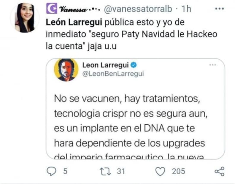 León Larregui promueve no vacunarse contra el Covid y le cierran Twitter