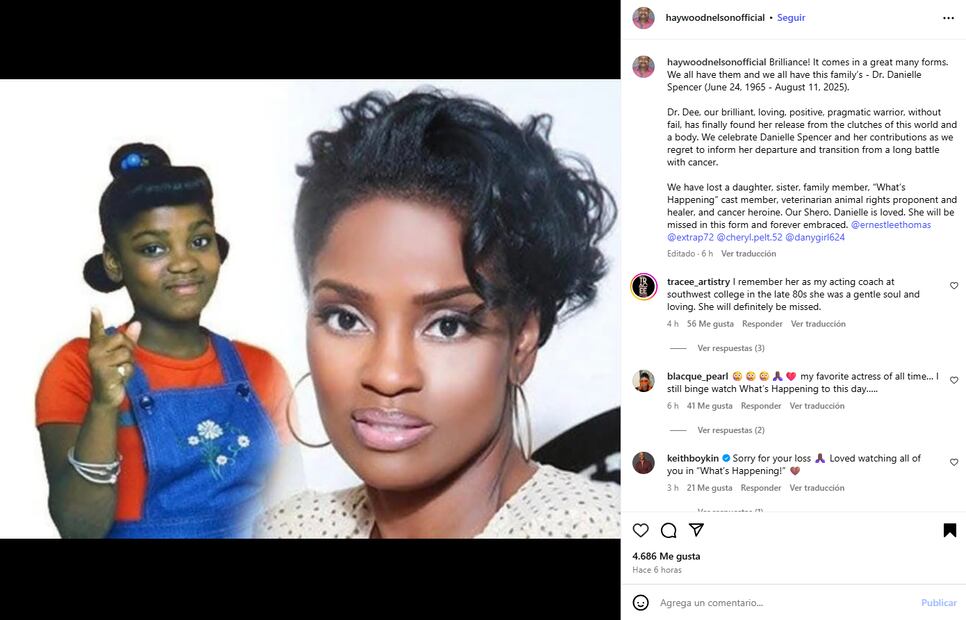 Haywood Nelson dedica emotivo mensaje a Danielle Spencer. Foto: Captura de pantalla.
