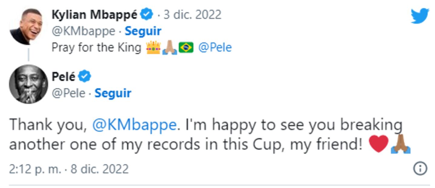 La emotiva felicitación de Pelé a Mbappé