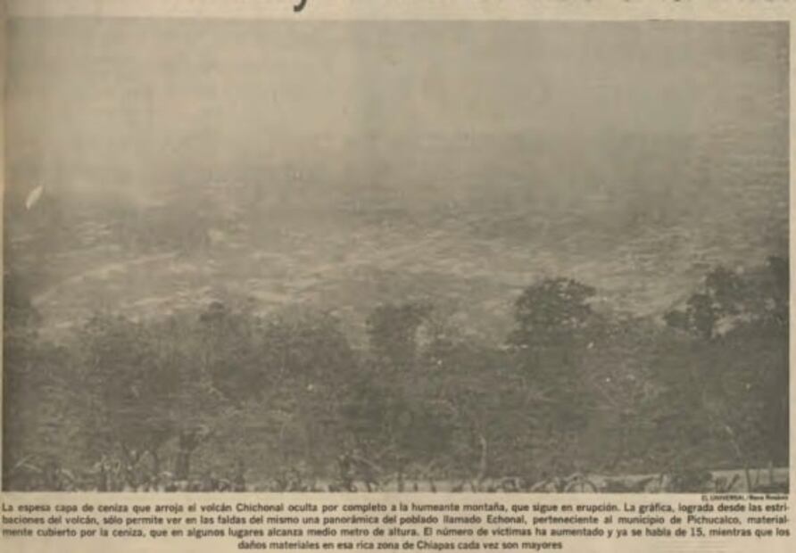 Cuando la erupción del volcán Chichonal cubrió de gris a Chiapas y Tabasco