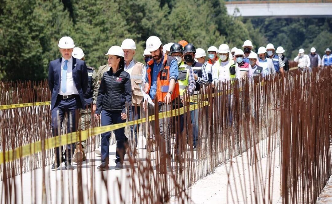 Claudia Sheinbaum en la construcción del Tren Interurbano México-Toluca. Foto: Especial