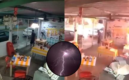 Rayo sorprende al caer cerca de coctelería en Tabasco; video se viraliza en redes