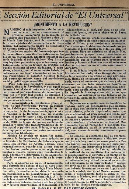 Hace un siglo, un Monumento a la Revolución se levantaría en el Zócalo