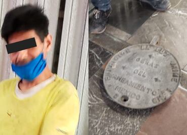 Llevaba una tapa de coladera presuntamente robada y lo detienen en estación del Metro Juanacatlán