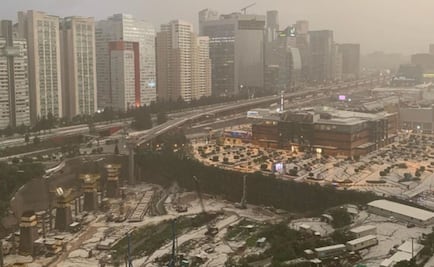 Así se vieron los ríos de granizo en Bosques de las Lomas y Santa Fe