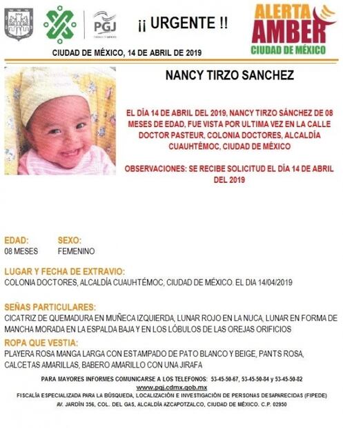 Indagan robo de una bebé de ocho meses en la Doctores