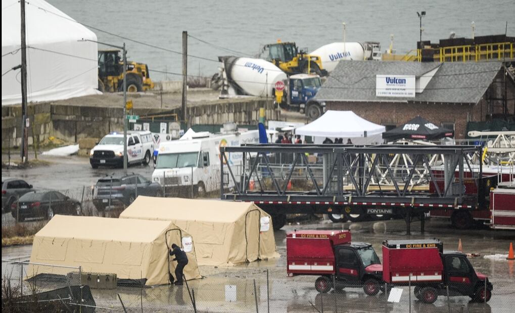 Autoridades investigan causa de choque entre aeronaves sobre el río Potomac el 31 de enero de 2025, en Washington. Foto: AP