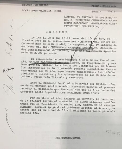 Cárdenas y Salinas sostuvieron encuentros antes de las elecciones del 88, revelan informes