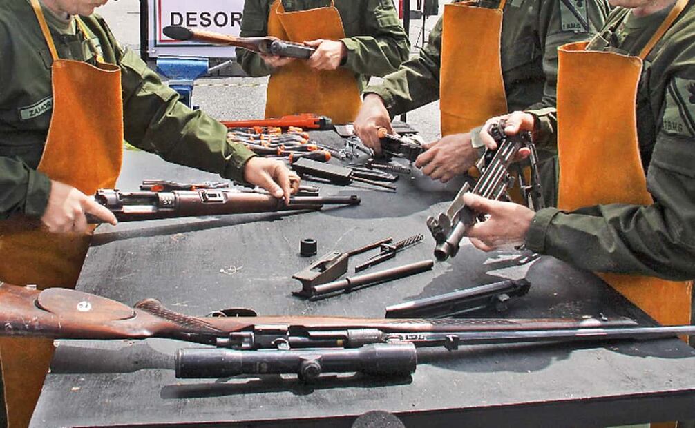 En total fueron destruidas 638 armas de fuego. Foto: Archivo