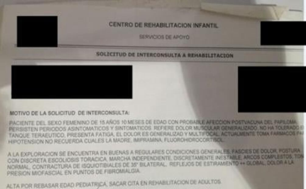 Historia. Vacuna de VPH dejó paralizada a mi hija 