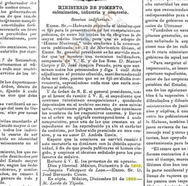 La primera vez que se cantó el Himno Nacional Mexicano