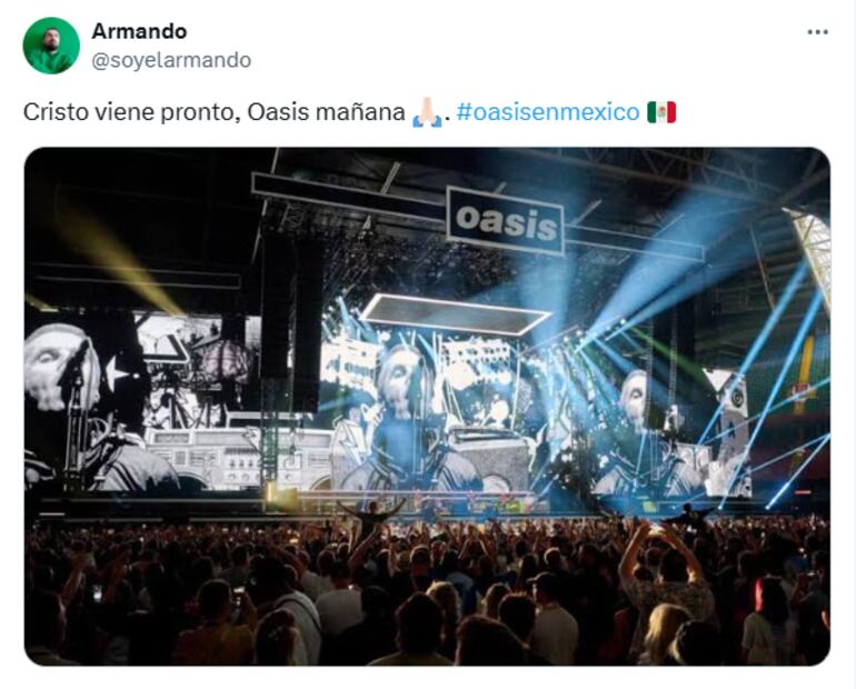 Memes del regreso de Oasis al escenario en México. Foto: X