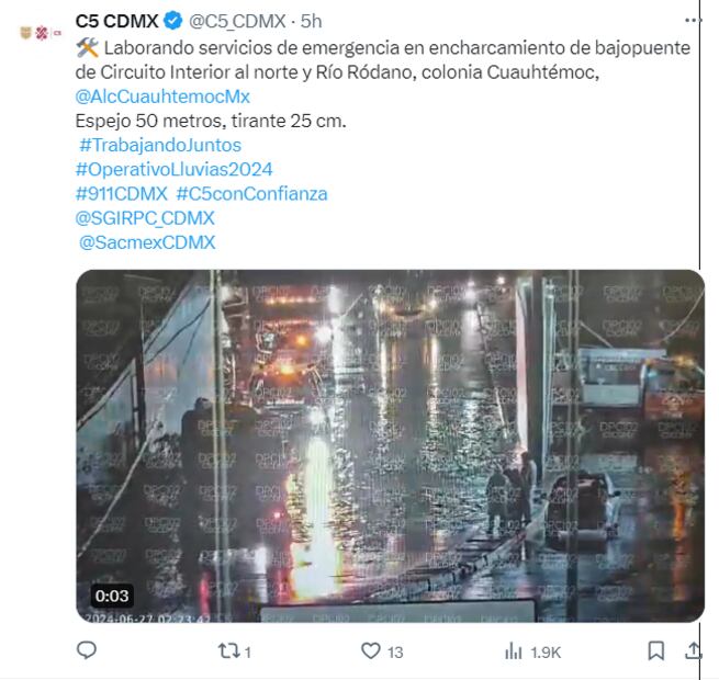Encharcamientos en CDMX. Foto: Especial
