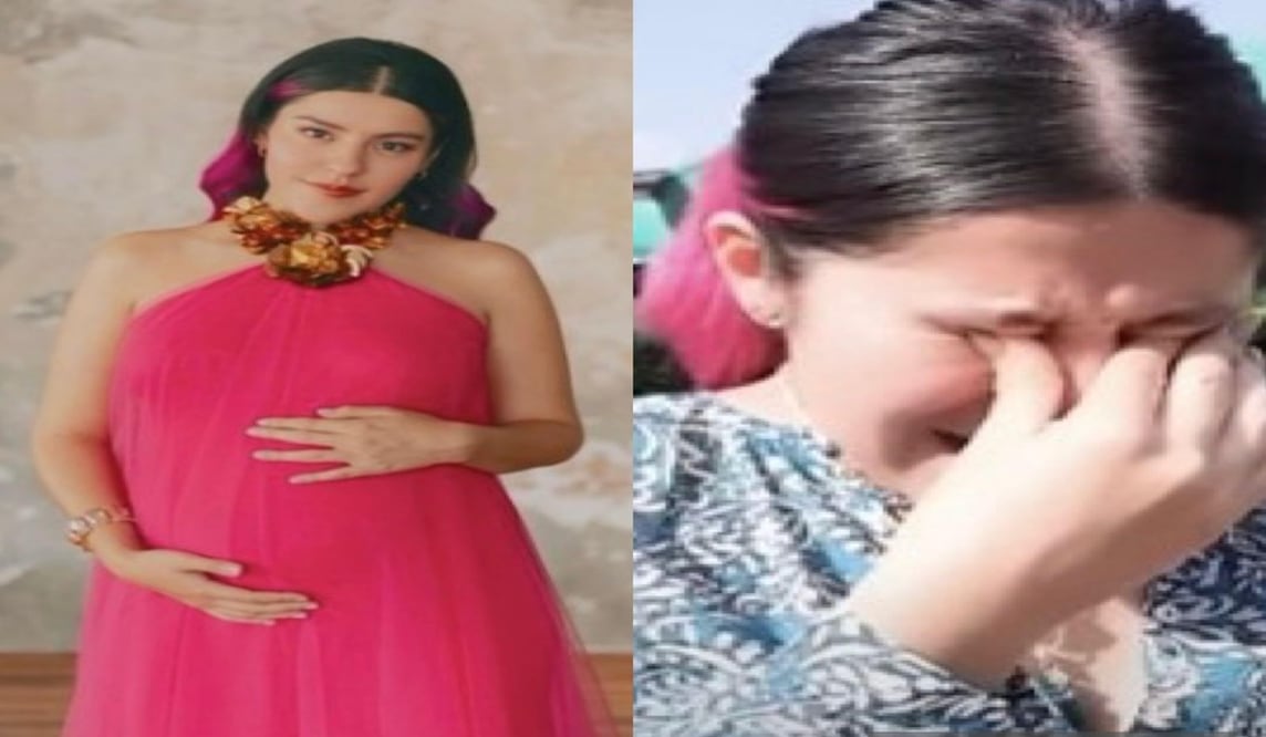 Lesslie Polinesia rompe en llanto al salir del nosocomio. Foto: Captura de video e Instagram