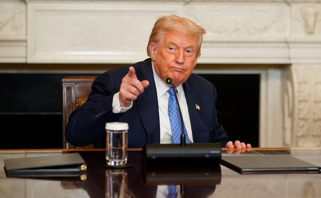 El presidente de Estados Unidos, Donald Trump en el Comedor de Estado de la Casa Blanca en Washington, D.C. Foto: EFE