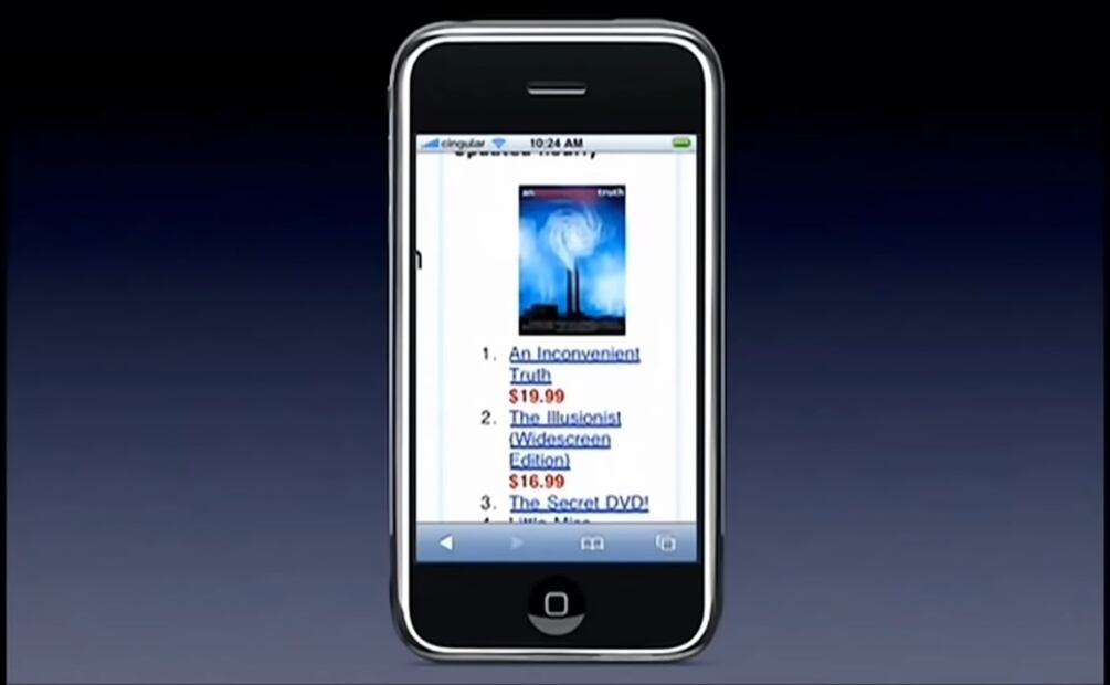 ¿Cómo fue el primer iPhone lanzado hace 18 años? Imagen: captura de pantalla