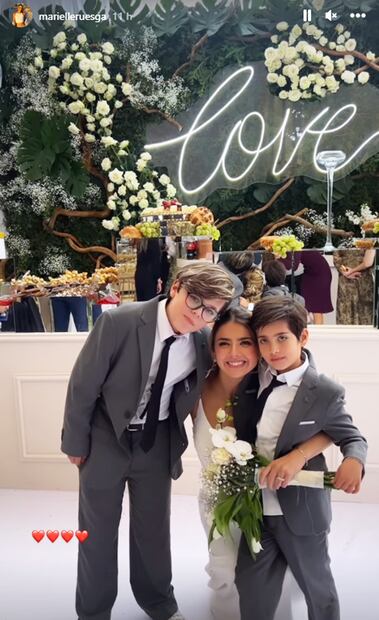 Michelle Renaud posa con Marcelo y Alex, su hijo y el hijo de Novoa.
Foto: Instagram