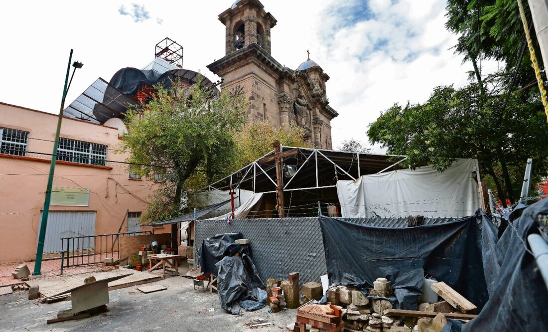 El templo que se encuentra en la colonia Guerrero sigue cerrado y en obra por la complejidad del proceso de restauración. Foto: Berenice Fregoso / EL UNIVERSAL