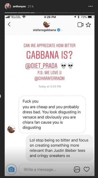 Stefano Gabbana arremete en contra de la boda de Chiara Ferragni