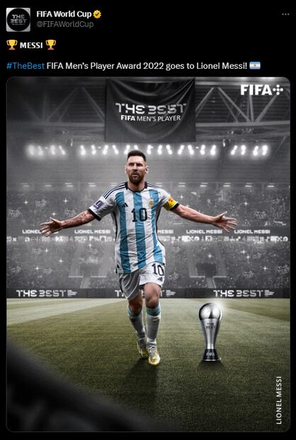 Lionel Messi es el ganador del premio The Best de la FIFA