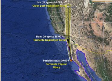 Huracán "Hilary" se degrada a tormenta tropical; estos son los nuevos pronósticos