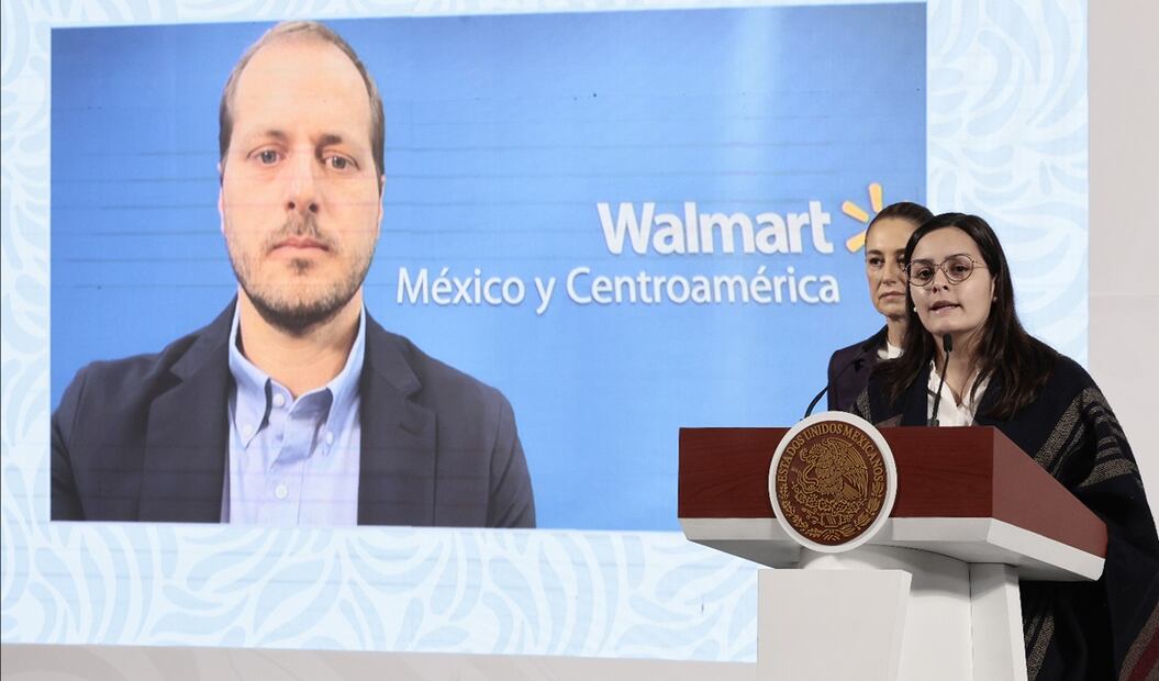 El director general de Walmart México y Centroamérica, Ignacio Caride, en la mañanera de Sheinbaum del 27 de marzo de 2025. Foto: Archivo/EFE