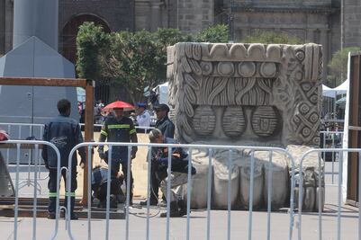 Inician instalación de piezas para videomapping “Memoria Luminosa México Tenochtitlán 700 años” en Zócalo capitalino