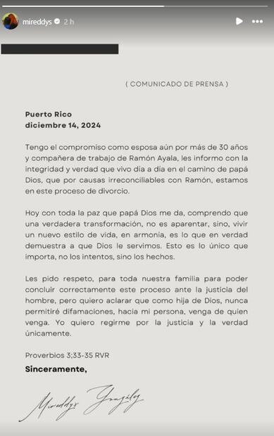Mireddys González se defiende de los señalamientos de su aún esposo Daddy Yankee.
