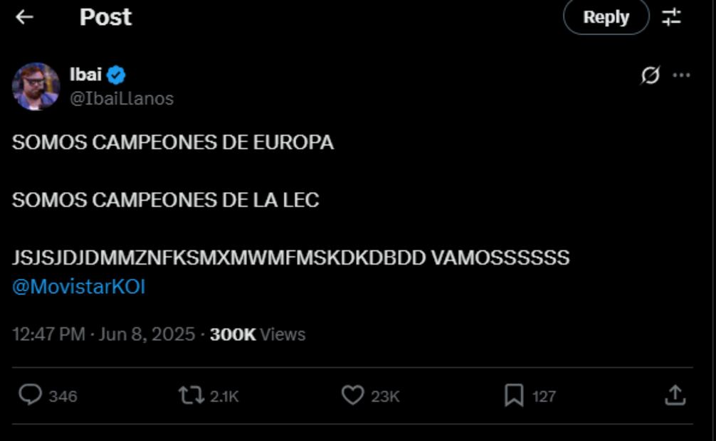 En redes sociales, Ibai Llanos no contuvo su alegría.
Foto: Captura de pantalla en X