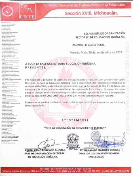 Funcionario de Secretaría de Educación, detrás de bloqueos carreteros y quema de vehículos en Michoacán