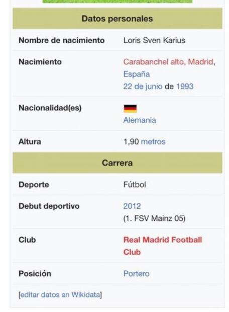 Karius "nació sin manos"; trolean al portero de Liverpool en Wikipedia