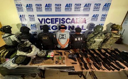 Detienen a jefe de plaza en Ocotlán, Oaxaca; aseguran arsenal y drogas por 1.5 mdp