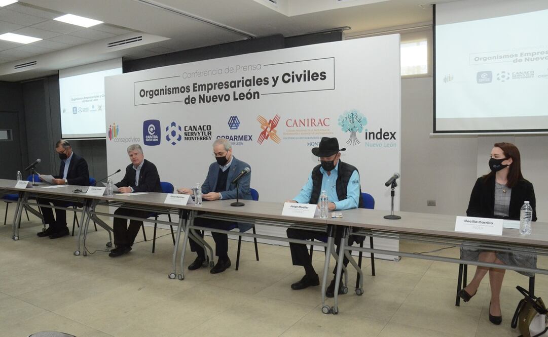 Conferencia de prensa con organismos empresariales y civiles de Nuevo León. Foto: Emilio Vasquez / EL UNIVERSAL