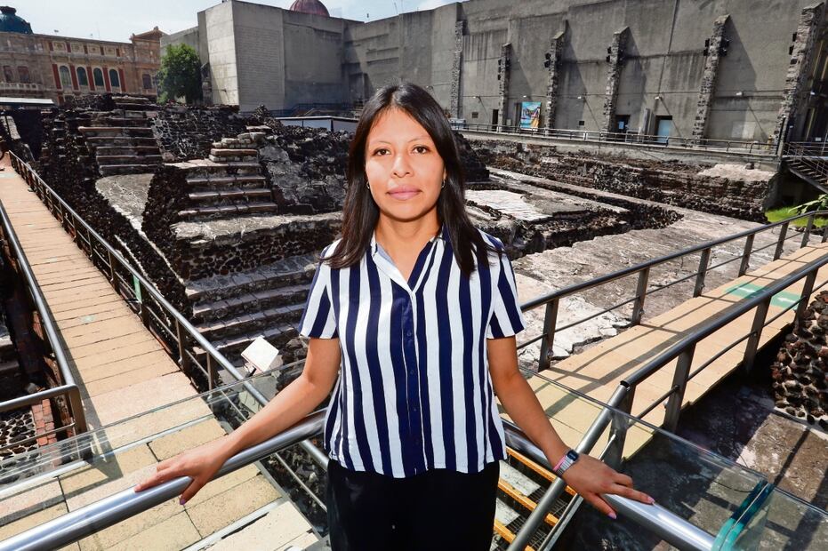 Karina López Hernández, de 31 años de edad, es egresada de la Escuela Nacional de Antropología e Historia y forma parte del Proyecto Templo Mayor. Foto: Berenice Fregoso / EL UNIVERSAL