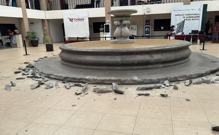 Hombre destruye fuente en Presidencia de Celaya; asegura que “Dios lo envió” para acabar con la corrupción