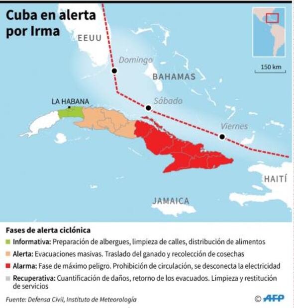 Minuto a Minuto. El destructivo paso de "Irma", "Katia" y "José" por el Atlántico