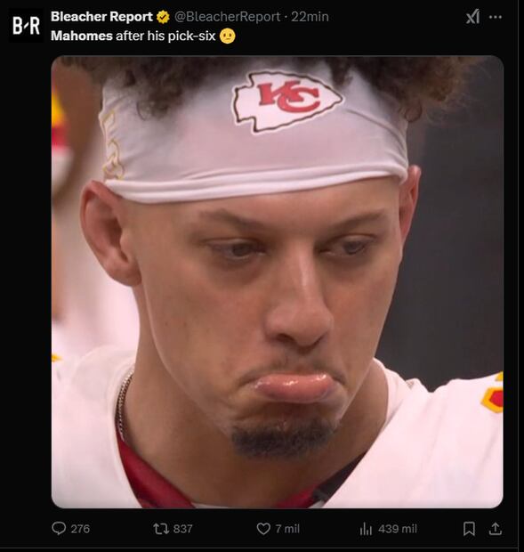 Los MEJORES MEMES de la desastrosa actuación de Patrick Mahomes en la primera mitad del Super Bowl LIX