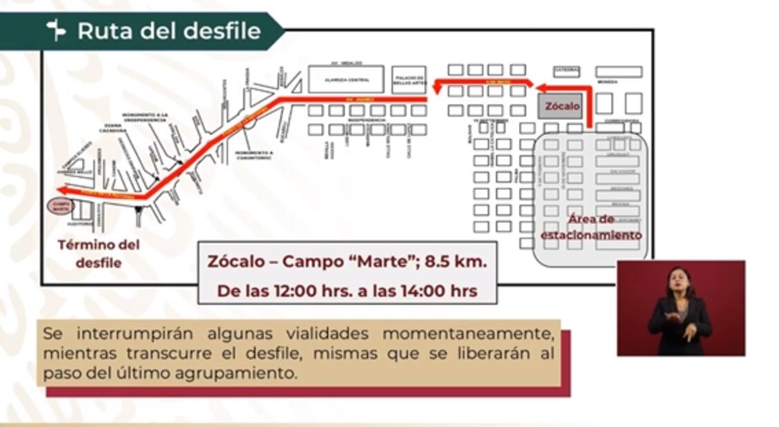 Conoce la ruta del desfile del 20 de noviembre de 2019