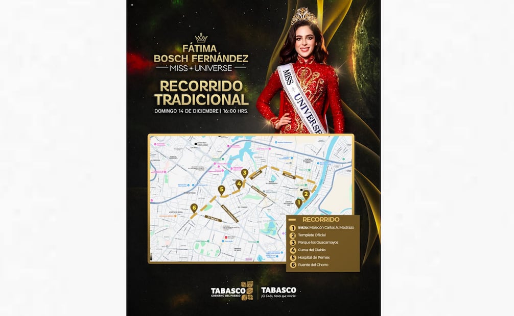 Gobierno de Tabasco despliega operativo para desfile de Miss Universo 2025; participarán casi mil elementos
Foto: Especial.