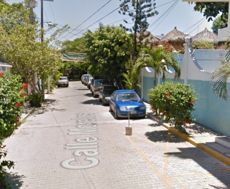 Diego Urik, presunto feminicida de Jessica, fue detenido en esta calle, fuera de un hotel en Jalisco