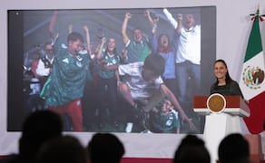 Presidenta Claudia Sheinbaum felicita a México por el primer triunfo en el Mundial 2026 durante su conferencia de prensa este 12 de junio desde Palacio Nacional. Foto: Carlos Mejía / EL UNIVERSAL