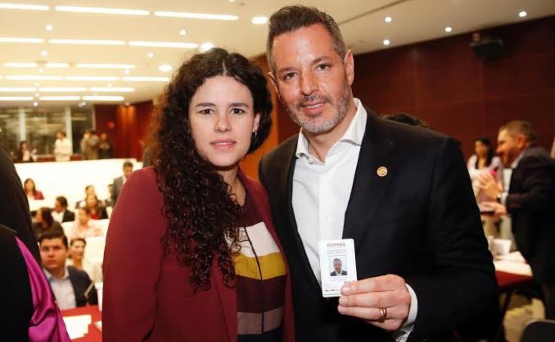 Luisa María Alcalde Luján, dirigente nacional de Morena y Alejandro Murat Hinojosa, exgobernador de Oaxaca. Foto: Especial