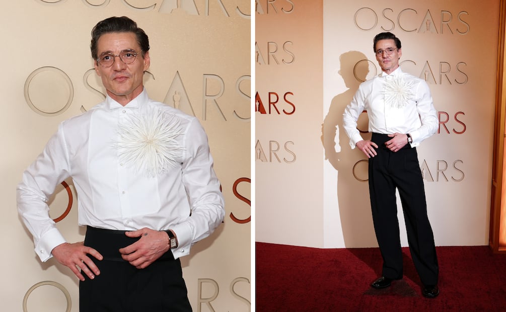 Pedro Pascal sorprendió con un look elegante firmado por Chanel, con maxiflor. Foto: AP, AFP