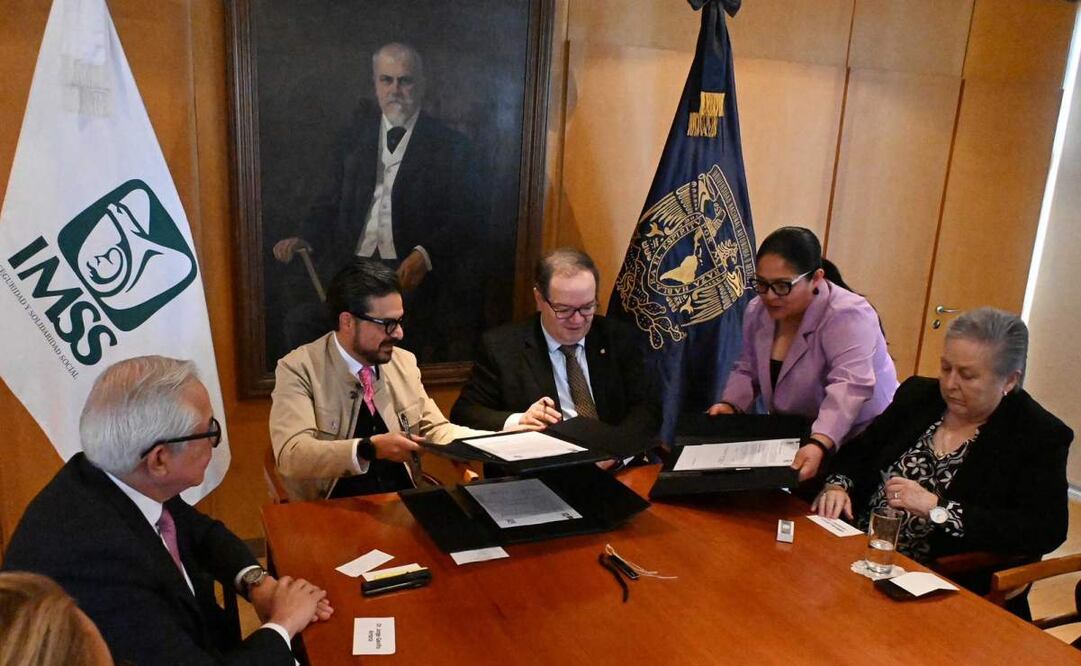 UNAM e IMSS refrendan convenio de colaboración este miércoles 15 de octubre de 2025. Foto: Especial