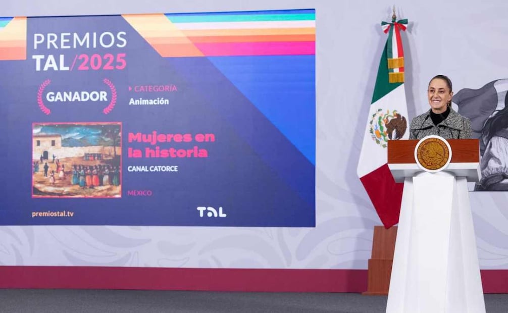 La presidenta Claudia Sheinbaum durante la mañanera del 18 de diciembre del 2025. Foto: Hugo Salvador/ EL UNIVERSAL