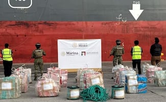 Decomisan más de una tonelada de cocaína en buque Wan Hai A20 que llegó Michoacán; mercante es ligado al CJNG