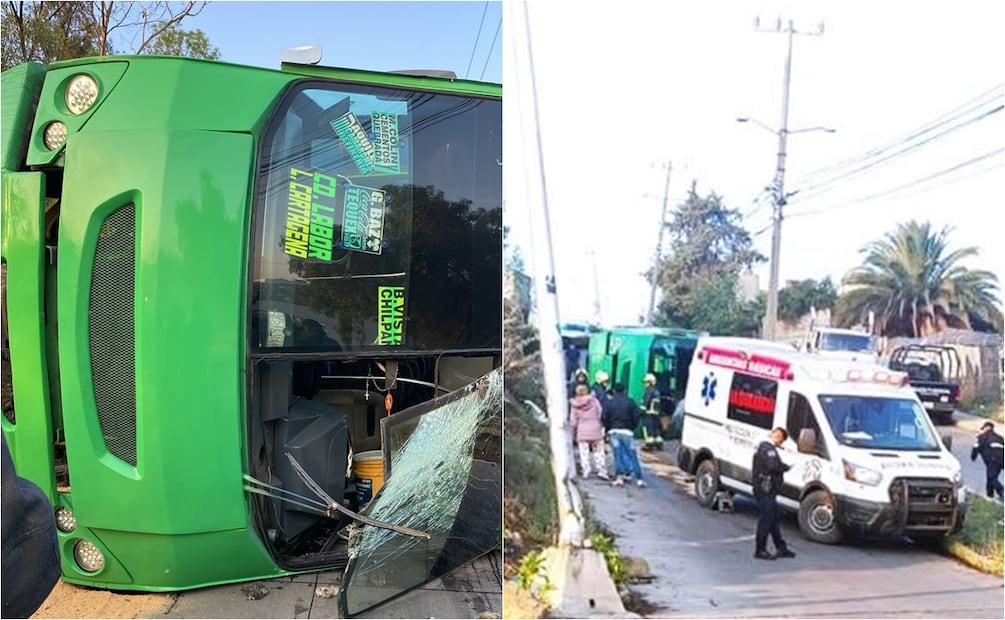 Volcadura de camión en La Quebrada, Edomex, deja un lesionado. Foto: Especial