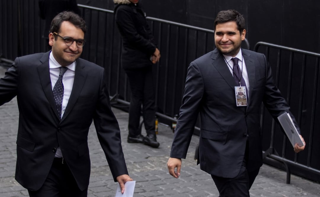Andrés Manuel López Beltrán y Gonzalo López Beltrán, hijos del expresidente Andrés Manuel López Obrador. Foto: Galo Cañas/ Cuartoscuro