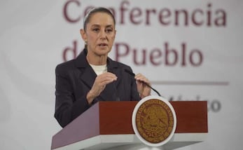 Claudia Sheinbaum, presidenta de México, durante la mañanera del 5 de noviembre del 2025. Foto: Carlos Mejía/ EL UNIVERSAL.