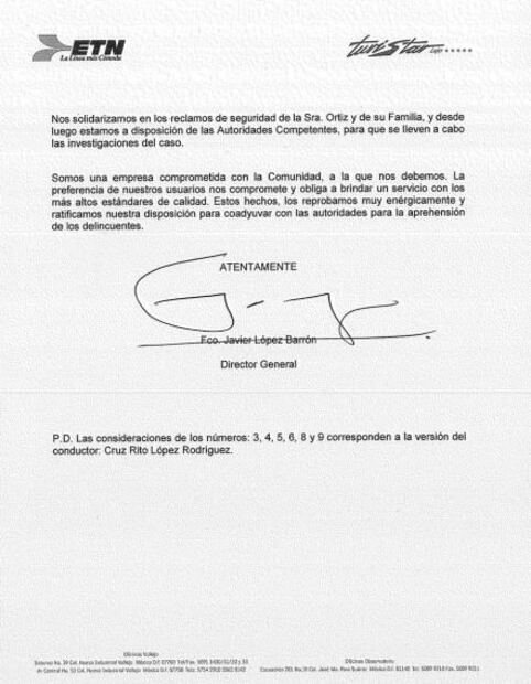 ETN da versión de asalto a autobús; se dice dispuesta a colaborar